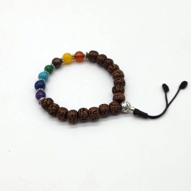 Rudraksha Wrist Mala - Seven Chakra Healing - Rudraksha Bracelet