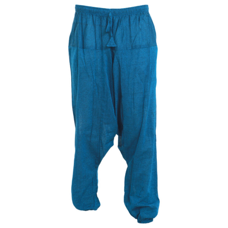 Handmade Nepal Cotton Harem Yoga Pants- Turquoise