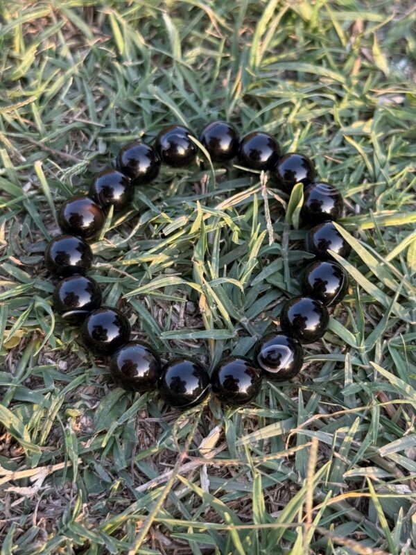 black obsidian 10mm natural gemstone bracelet in ground