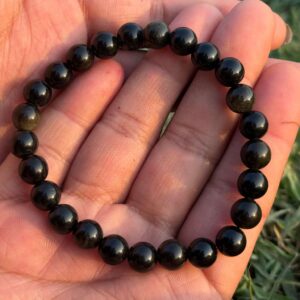 black obsidian natural gemstone bracelet main