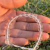 clear quartz natural gemstone bracelet close