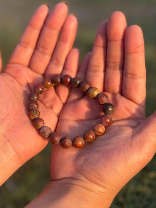 Elephant Jasper Natural Gemstone Bracelet in palm