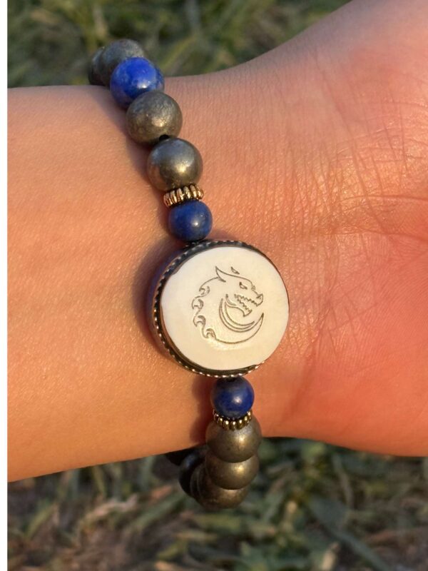 gold obsidian natural gem stone bracelet with guru bead main