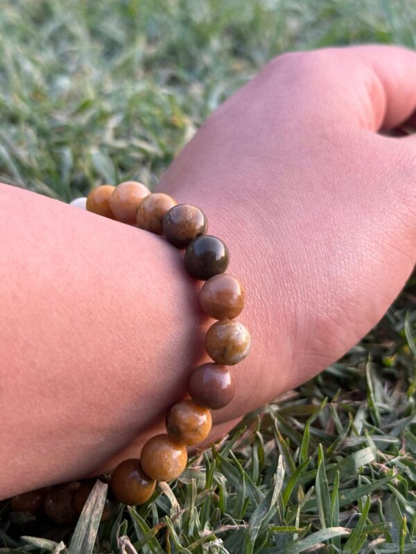 mookaite jasper natural gemstone bracelet side view