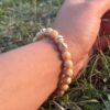 mother of pearl natural gemstone bracelet side angle