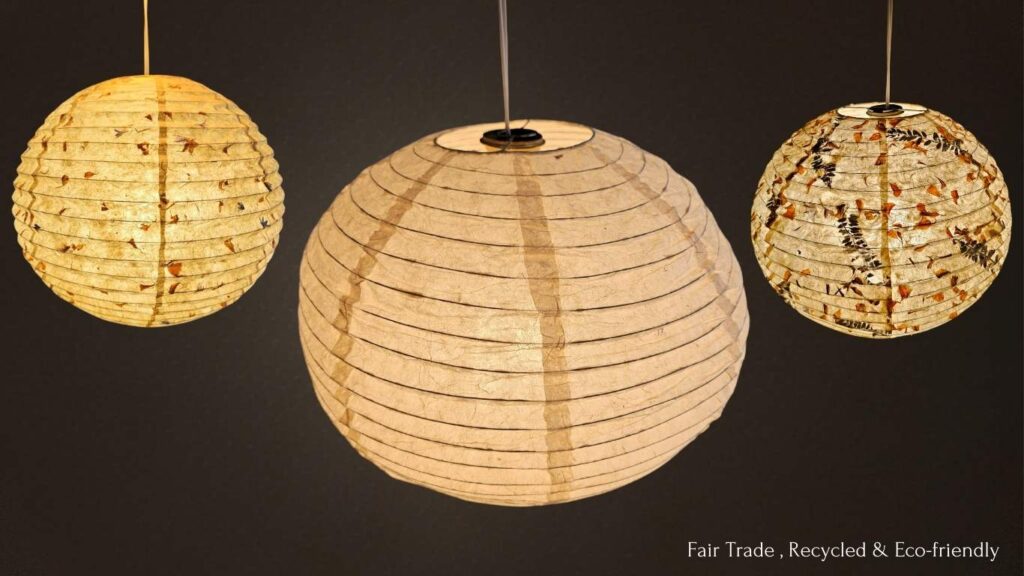 Handmade paper lampshade collection