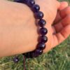 purple agate natural gem stone bracelet closure view