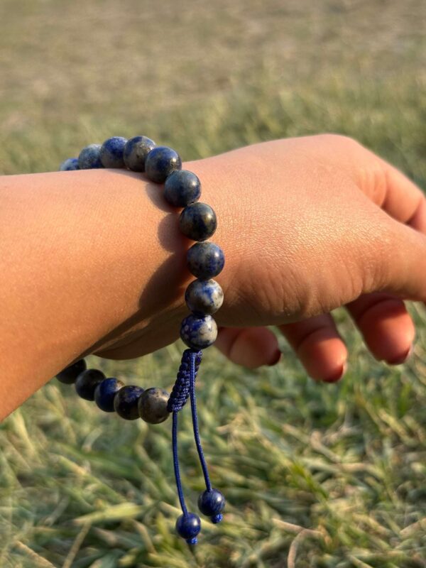 sodalite natural gemstone bracelet side view