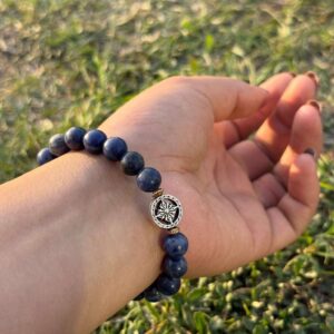 sodalite natural gem stone bracelet with guru bead main