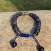 sodalite natural gem stone bracelet with guru bead in stone side