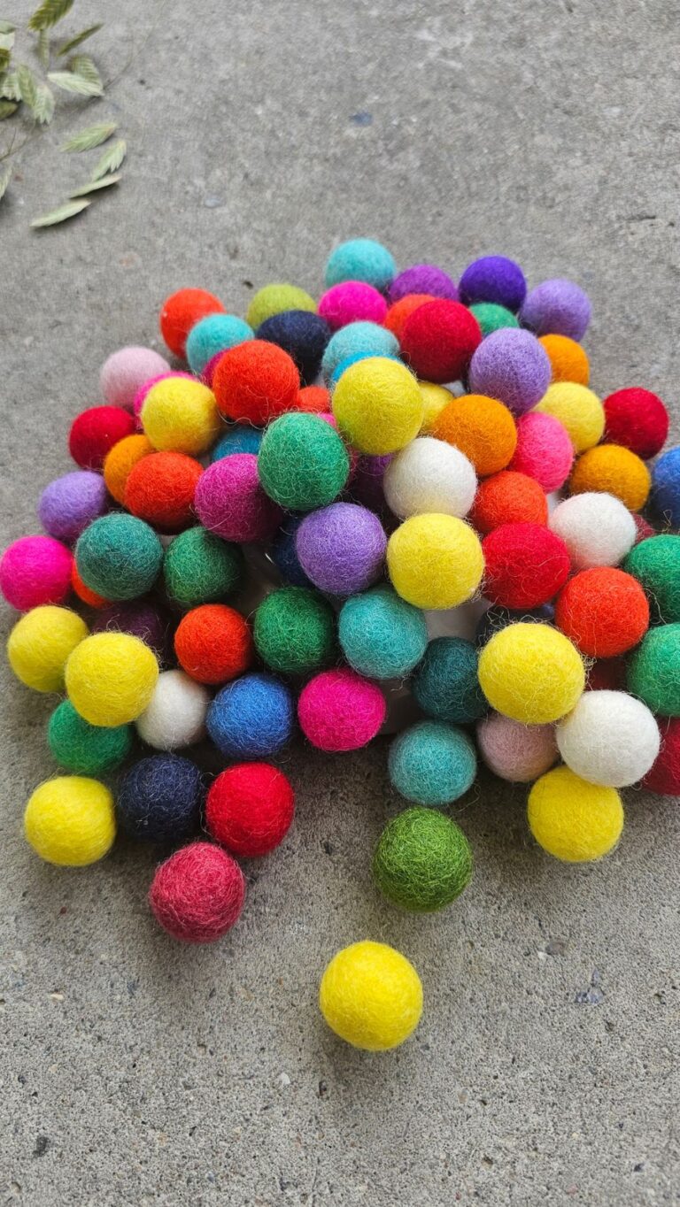 2cm Fair Trade Handmade Wool Felt Balls