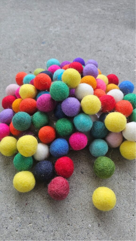 2cm Fair Trade Handmade Wool Felt Balls