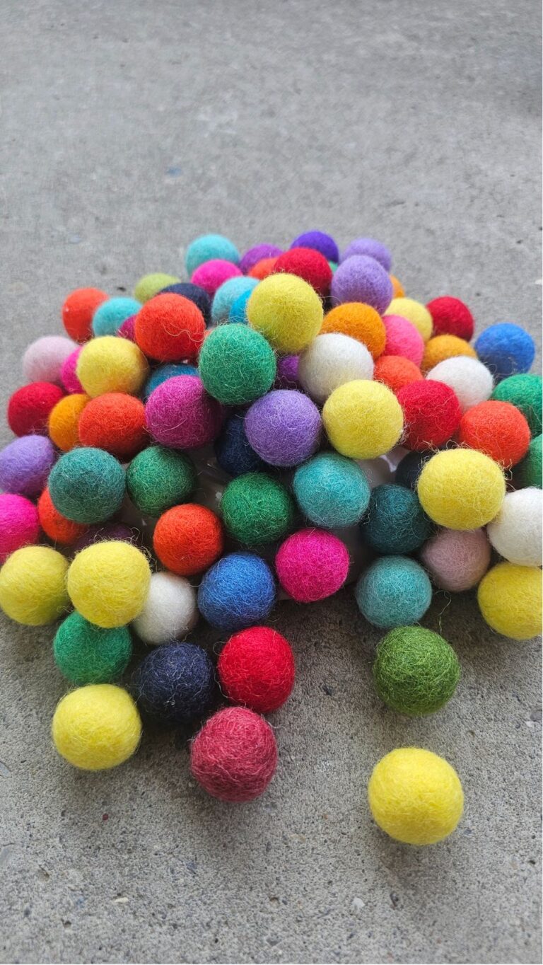 2cm Fair Trade Handmade Wool Felt Balls