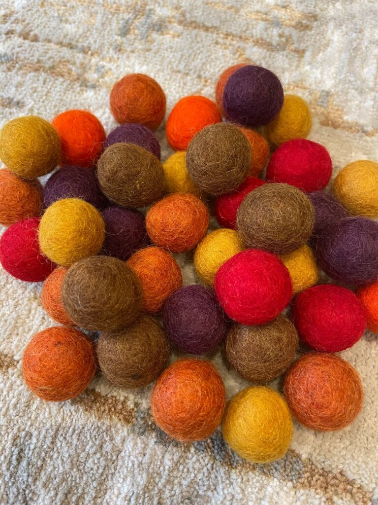 2cm Autumn Wool Felt Balls