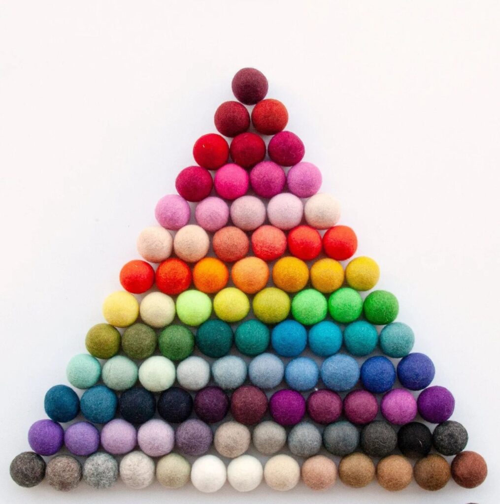 2cm Neutral Wool Felt Balls