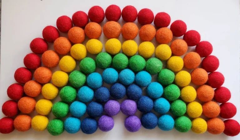2cm Rainbow Wool Felt Balls